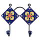 Navy Blue With Yellow Flower Ceramic Tile Wall Hook
